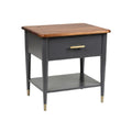 Mid-Century Modern Nightstand with Drawer and Open Shelf